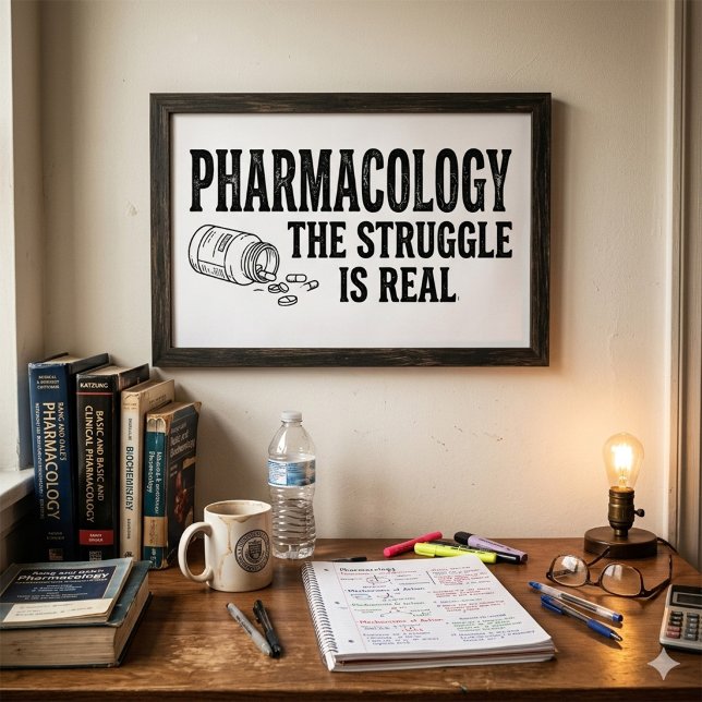 Pharmacology The Struggle Is Real Funny Pharmacy  Poster (Creator Uploaded)