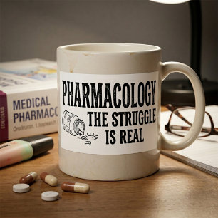 Pharmacology The Struggle Is Real Funny Pharmacy Rectangular Sticker