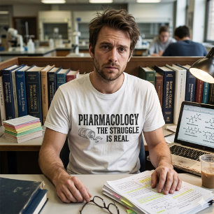 Pharmacology The Struggle Is Real Funny Pharmacy T-Shirt
