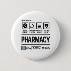 pharmacy 6 cm round badge