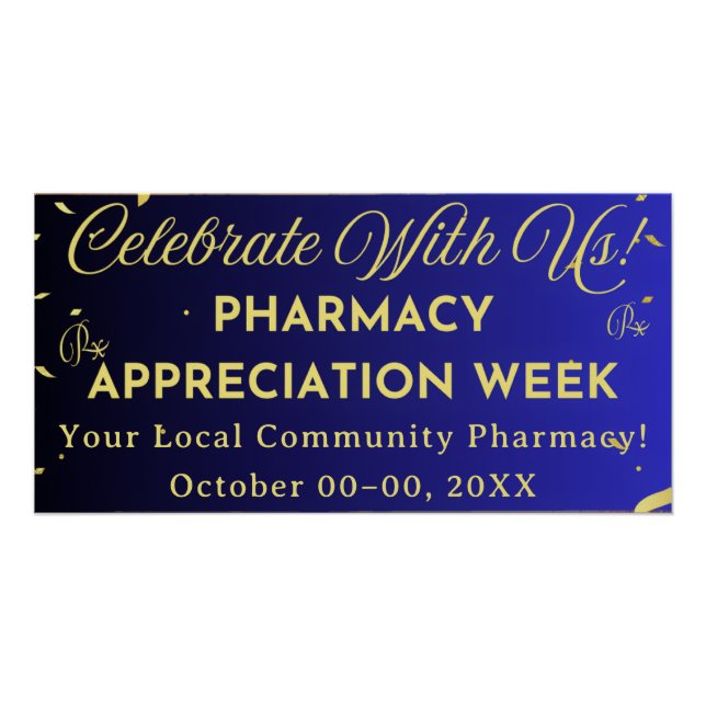 Pharmacy Appreciation Poster Faux Gold Confetti  (Front)
