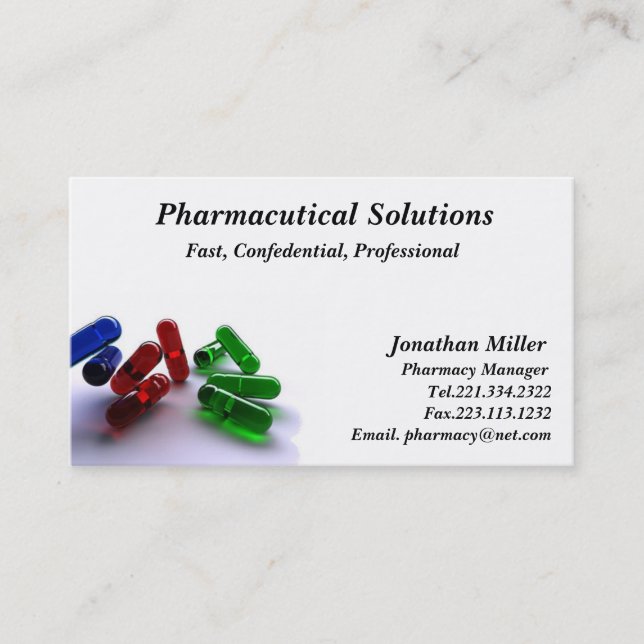 Pharmacy Business Card Pharmacist (Front)