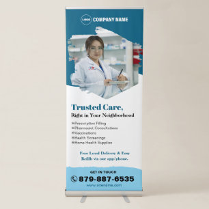 Pharmacy Business Vertical Retractable Banner