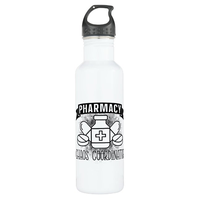 Pharmacy Chaos Coordinator Tech Pharmacist 710 Ml Water Bottle (Front)