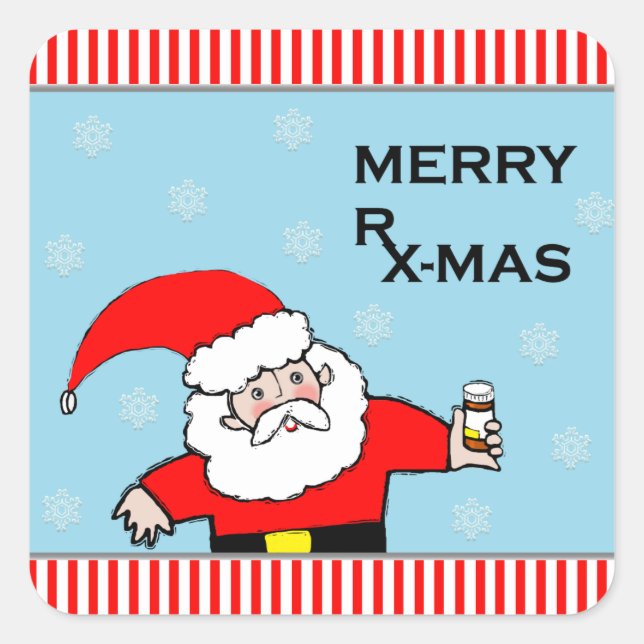 pharmacy Christmas holiday stickers (Front)