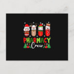 Pharmacy Crew Christmas Pills Snowman Reindeer San Postcard<br><div class="desc">Description</div>