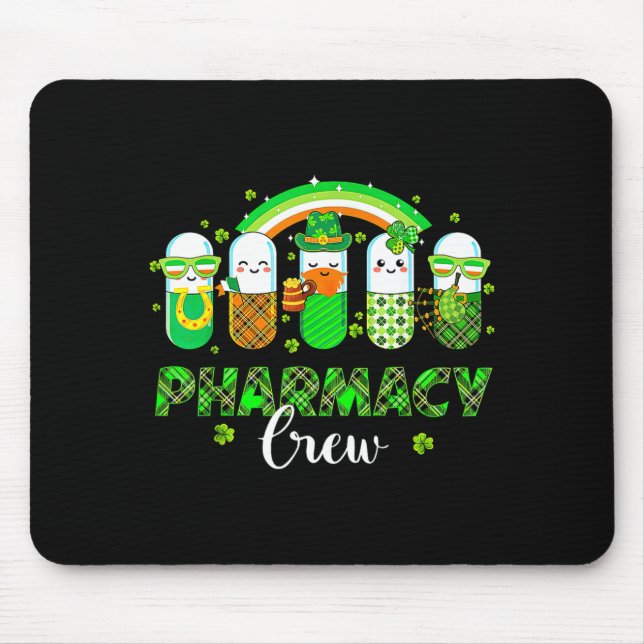 Pharmacy crew funny pills rainbow pharmacist st mouse mat (Front)