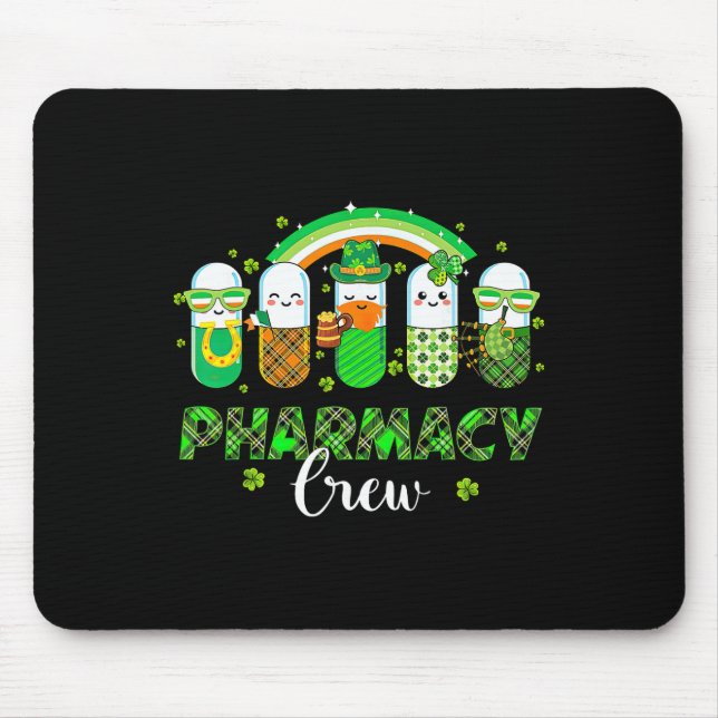 Pharmacy Crew Funny Pills Rainbow Pharmacist St Pa Mouse Mat (Front)
