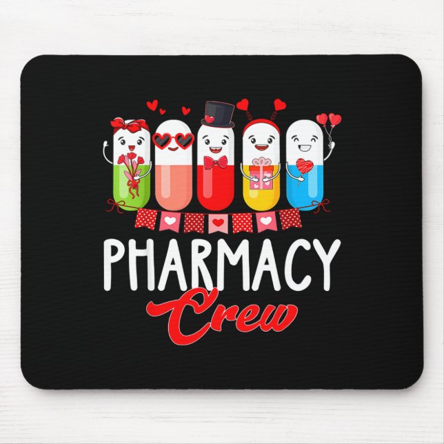 Pharmacy Crew Nurse Valentines Day Pharmacist Tech Mouse Mat (Front)