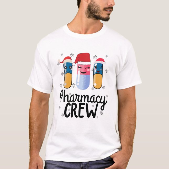 Pharmacy Crew. Pharmacist Christmas T-Shirt (Front)