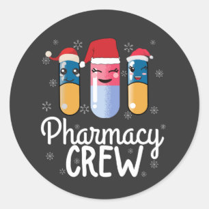 Pharmacy Crew. Pharmacist Christmas T-Shirt Classic Round Sticker
