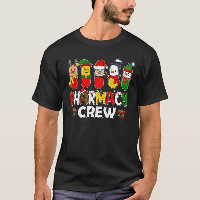 Pharmacy Crew , Pharmacist Technician Christmas T-Shirt (Front)