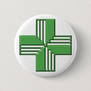 Pharmacy Cross 6 Cm Round Badge