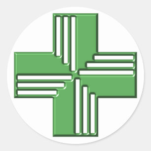 Pharmacy Cross Classic Round Sticker