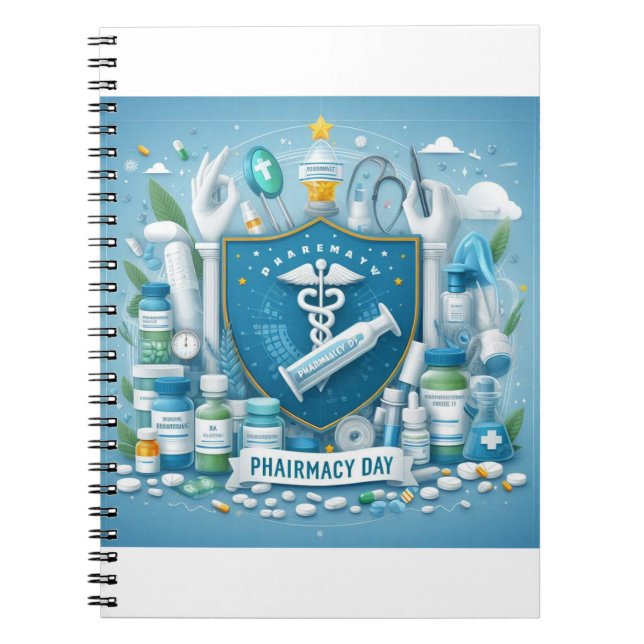 "Pharmacy Day: Honouring the Pillars of Patient Ca Notebook (Front)