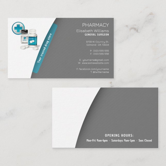 Pharmacy | Drug Store Business Card (Front/Back)