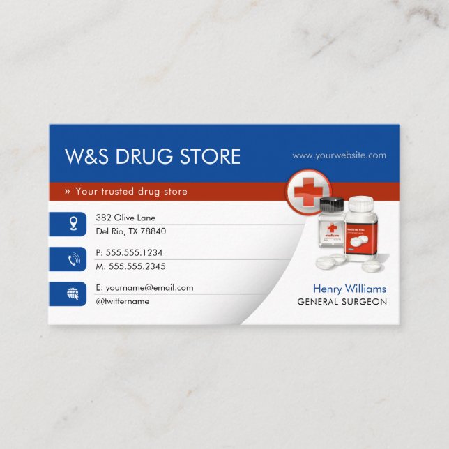 Pharmacy | Drug Store Business Card (Front)