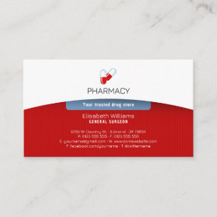 Pharmacy   Drug Store Business Card
