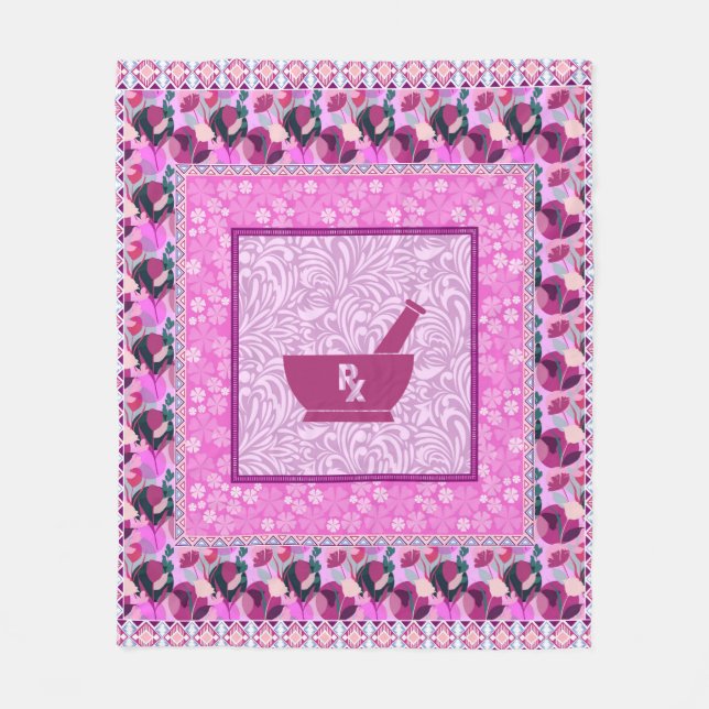 Pharmacy  flower Pharmacy Tech Pills Fleece Blanket (Front)