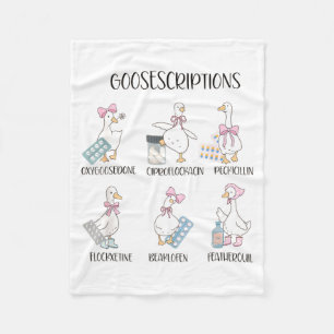 Pharmacy Funny Goose Silly Prescriptions Puns Medi Fleece Blanket