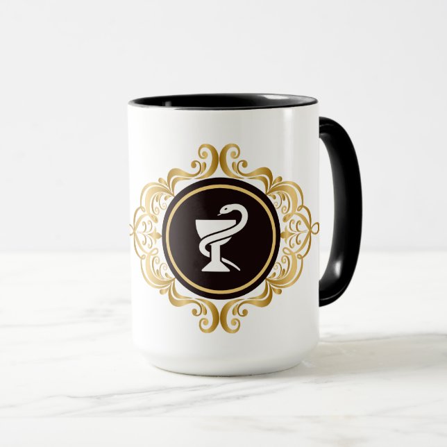 Pharmacy Hygieia Medical Symbol Mug (Front Right)