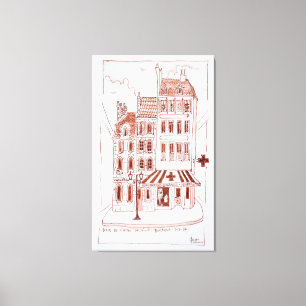 Pharmacy in Old Town   Boulogne-Sur-Mer, France Canvas Print