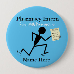 Pharmacy Intern Name Pins Badge Blue