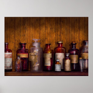 Pharmacy - Liniment, Lozenges, & Antiseptic Poster