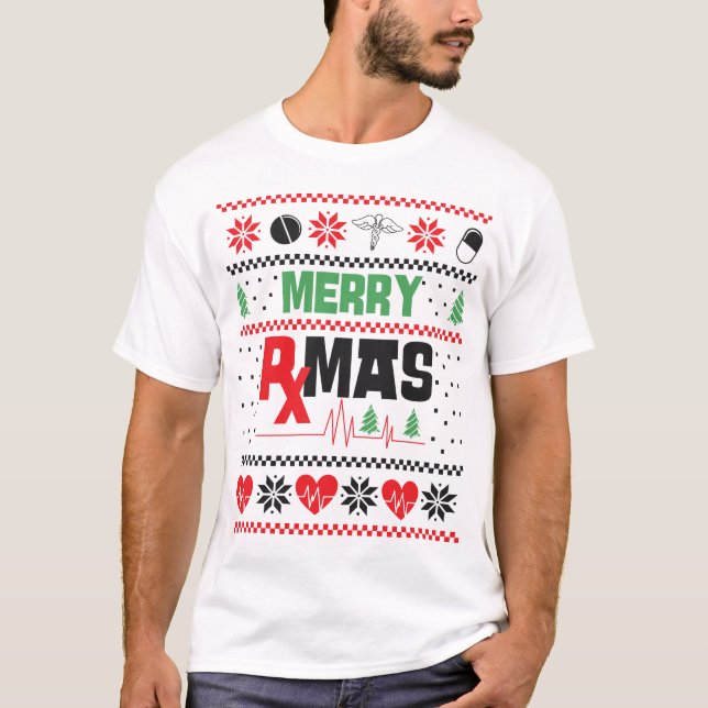 Pharmacy Merry Rx Mas Christmas T-Shirt (Front)
