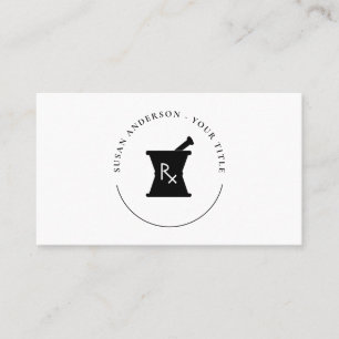 Pharmacy Mortar Pestle Logo Business Card