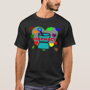 "PHARMACY" Multi Colour Hearts T-Shirt