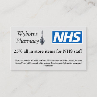 Pharmacy NHS discount card