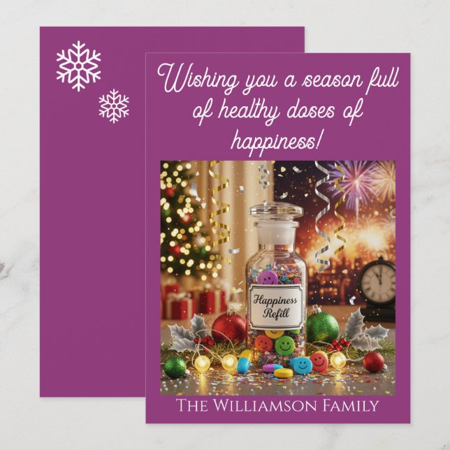Pharmacy Nurse Medical Christmas New Years Card (Front/Back)