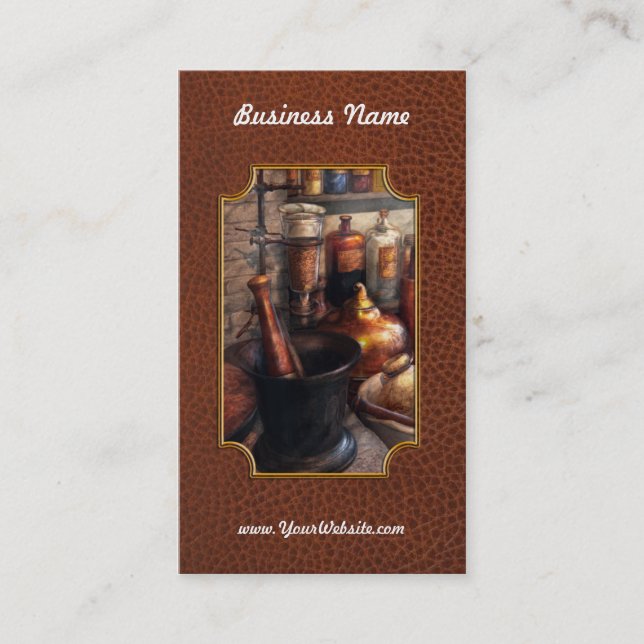 Pharmacy - Pestle - Pharmacology Business Card (Front)