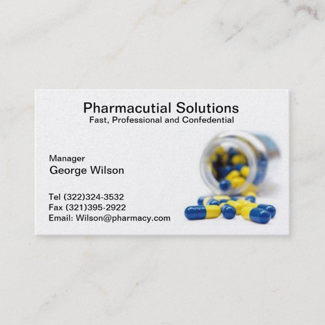 Pharmacy Pharmacist Business Card (Front)