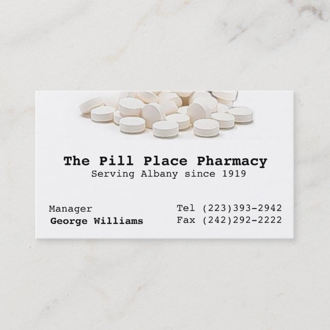 Pharmacy Pharmacist Business Card (Front)