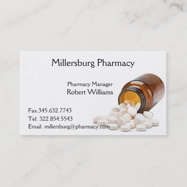 Pharmacy Pharmacist Business Card (Front)