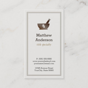 Pharmacy Pharmacist Druggist Logo Elegant Classic Business Card
