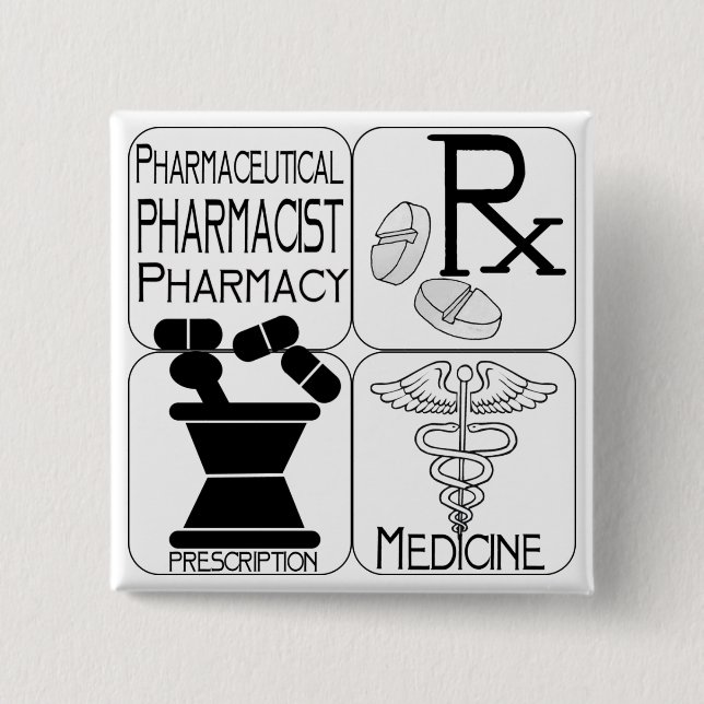 Pharmacy Pharmacist LOGO 15 Cm Square Badge (Front)