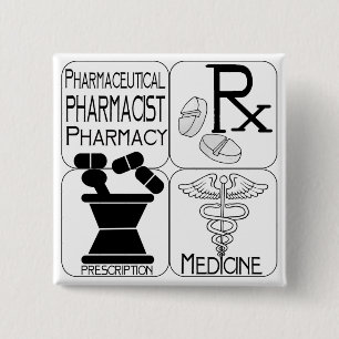 Pharmacy Pharmacist LOGO 15 Cm Square Badge