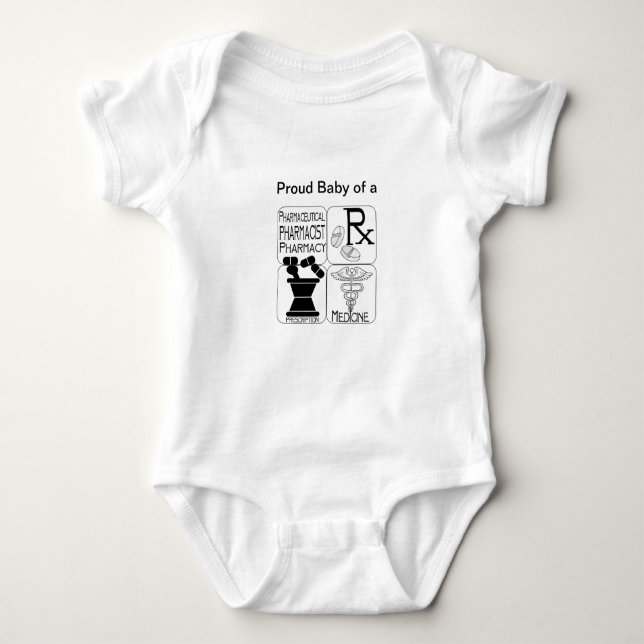 Pharmacy Pharmacist LOGO Baby Bodysuit (Front)