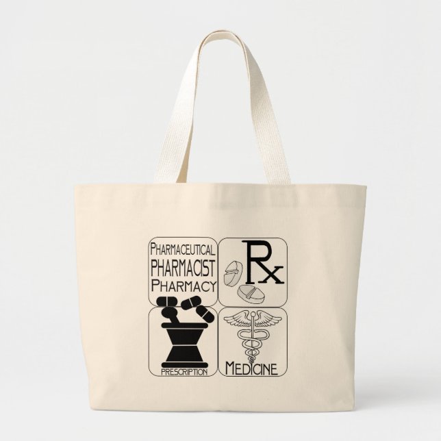 Pharmacy Pharmacist LOGO Large Tote Bag (Front)