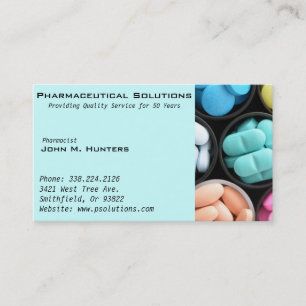 Pharmacy Pharmacist Medication List Business Card