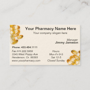 Pharmacy Pharmacist Medication List Business Card