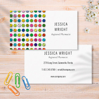 Pharmacy Pharmacist Modern Colourful Pills Business Card