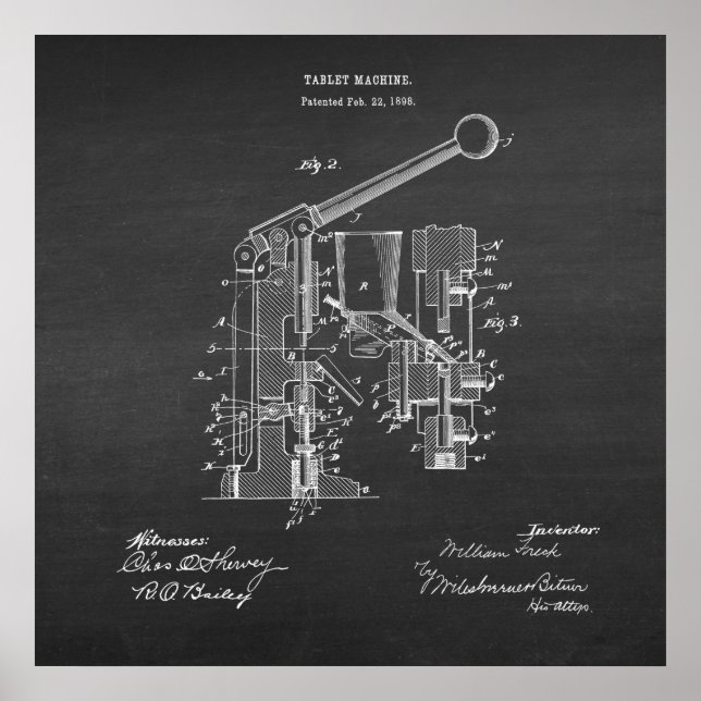 Pharmacy Print #5 Tablet Machine Patent (Front)