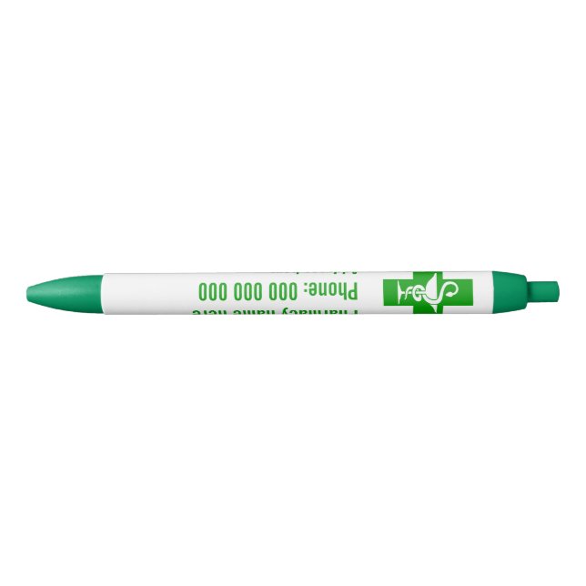 Pharmacy promotional black ink pen (Front)