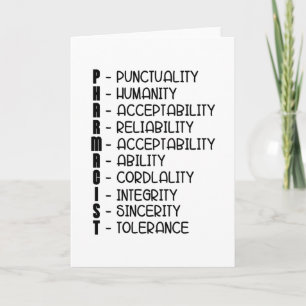 Pharmacy Quote Medicine Technician Pharmacist Tech Card