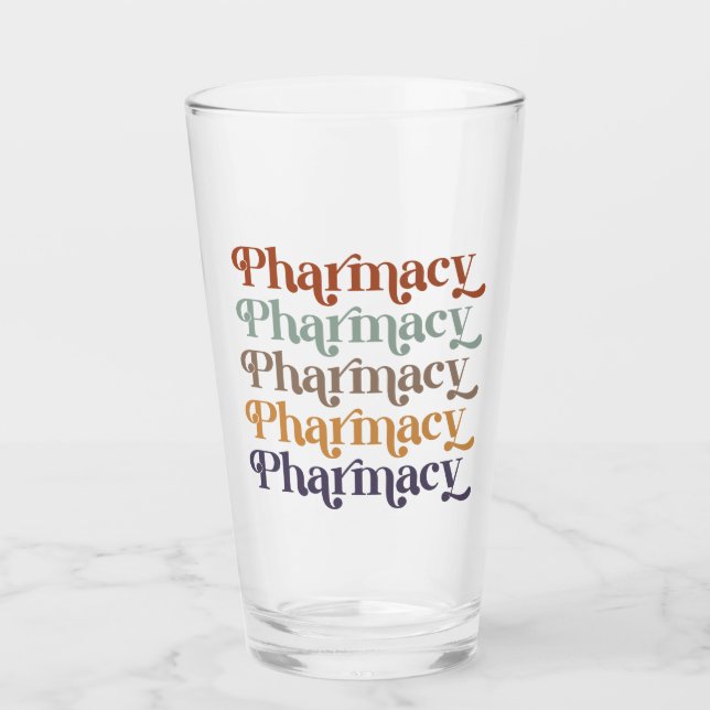 Pharmacy Retro Pharmacist Pharmacy Student Gift Glass (Front)