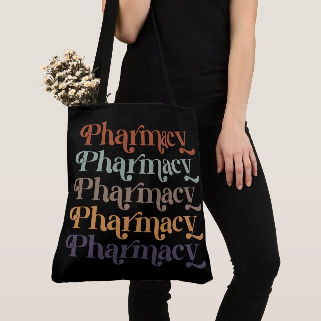 Pharmacy Retro Pharmacist Pharmacy Student Gift Tote Bag (Close Up)